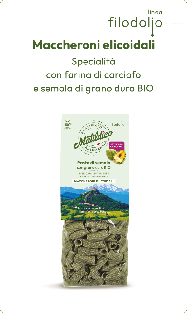 Linea Filodolio - Maccheroni elicoidali alla farina di carciofo