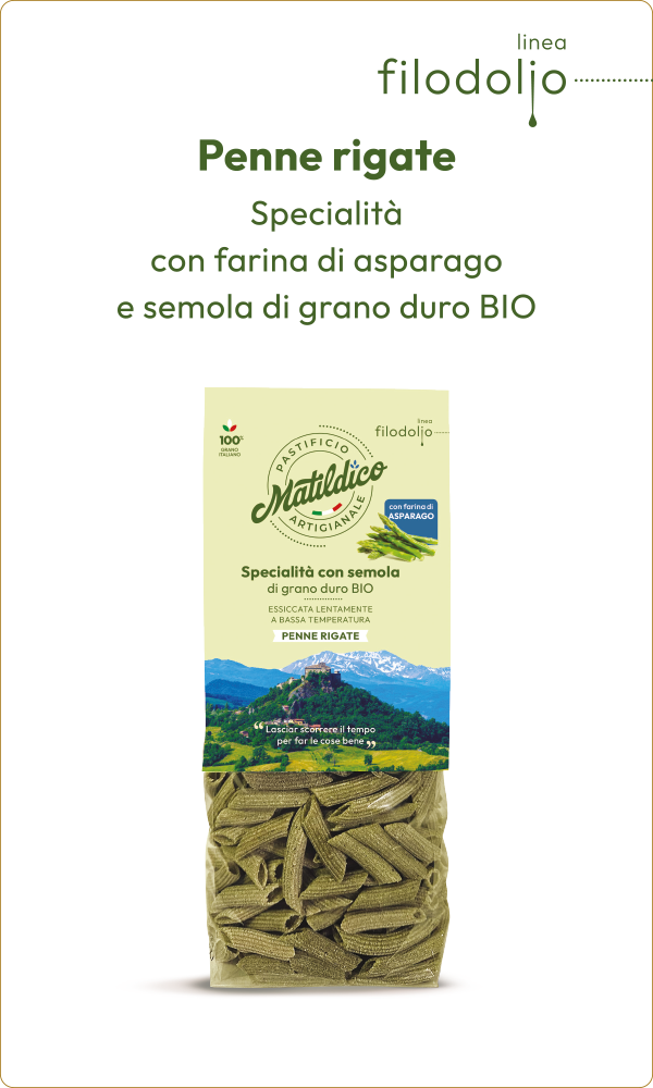 Linea Filodolio - Penne rigate alla farina di asparago