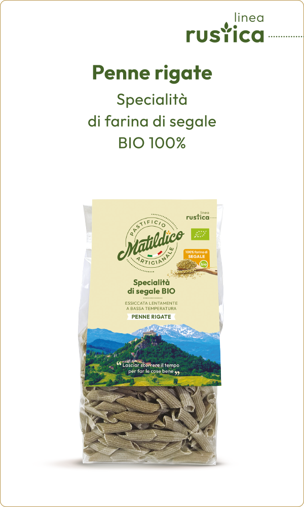 Linea Rustica - Penne rigate alla farina di segale BIO 100%